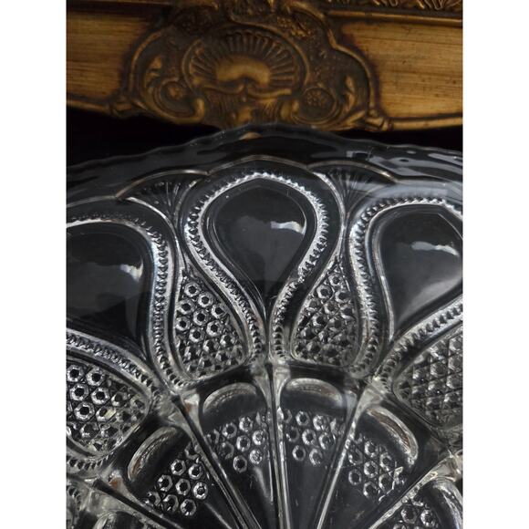 Antique 1900s UV Teardrop Honeycomb Glass Console Bowl 10.5" EAPG Victorian - Picture 5 of 9